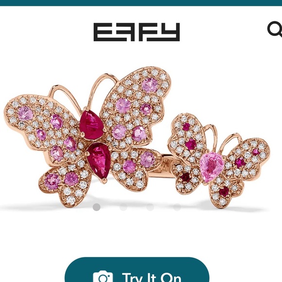 Effy ruby sapphire and diamond butterfly ring - Picture 4 of 14
